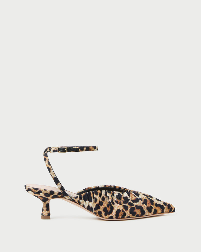 Rio Leopard Jersey Kitten Heel in leopard jersey material.
