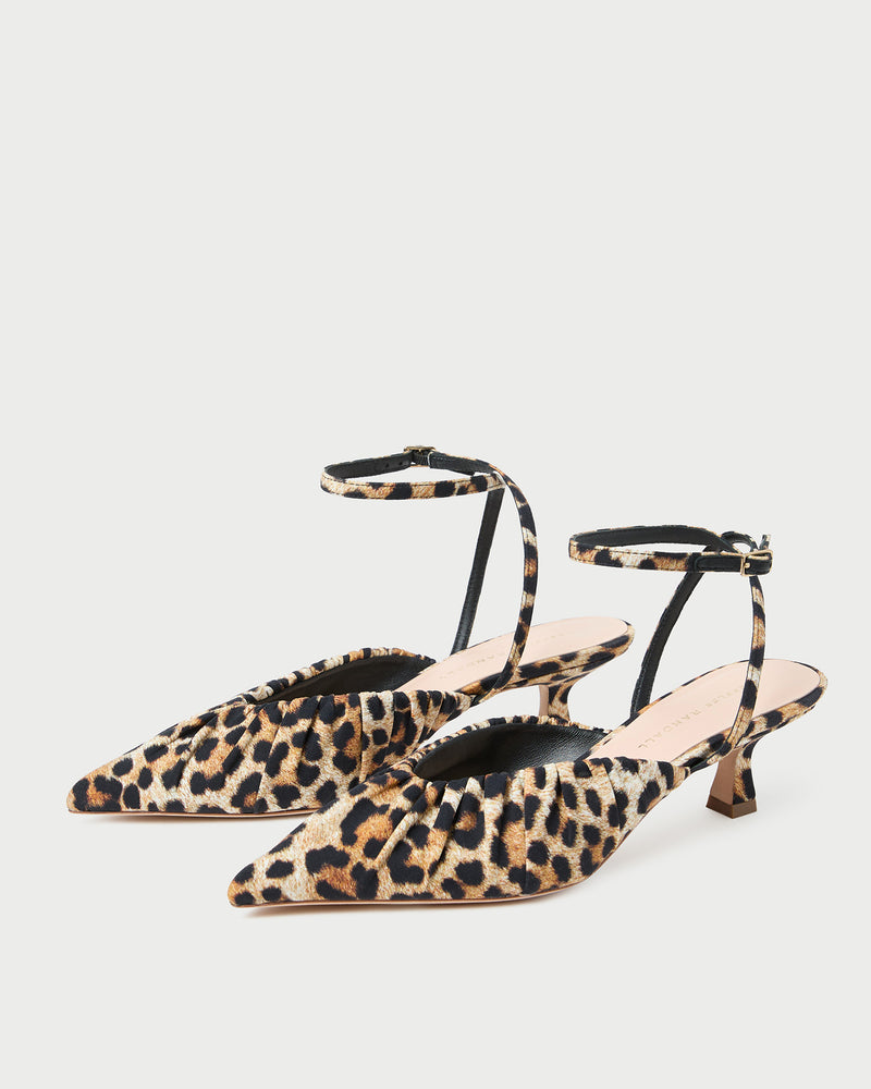 Rio Leopard Jersey Kitten Heel in leopard jersey material.