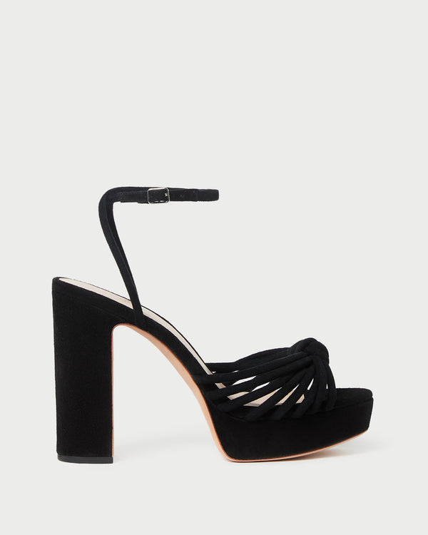 Rivka Black Suede Platform Sandal