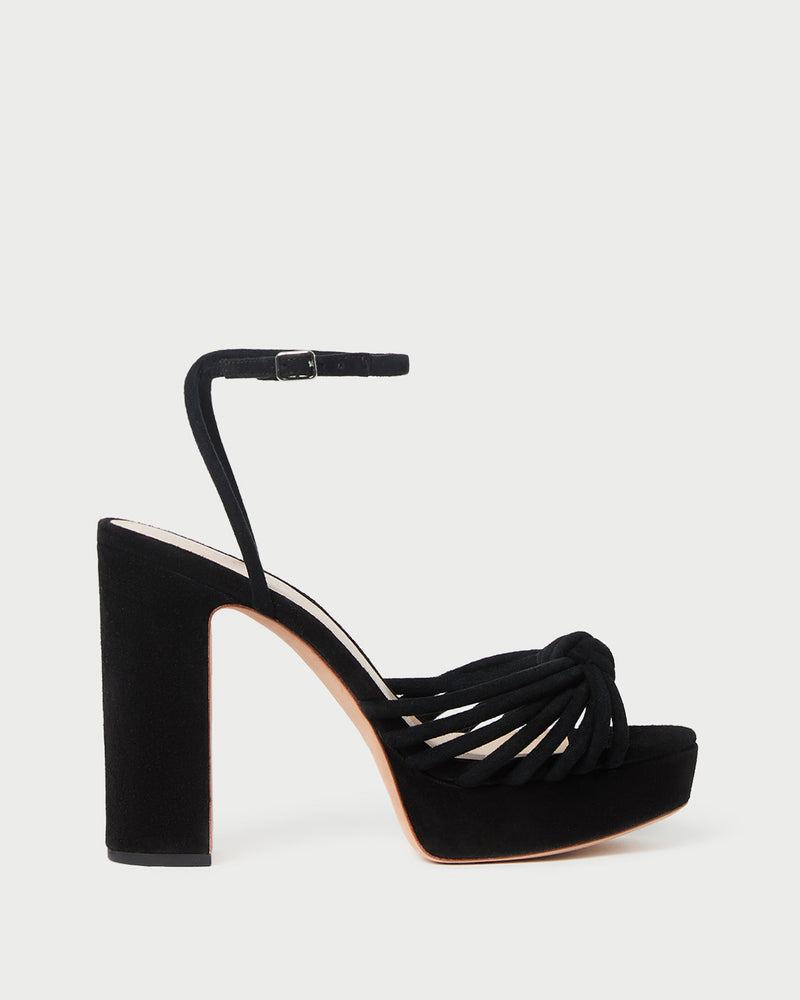 Rivka Black Suede Platform Sandal