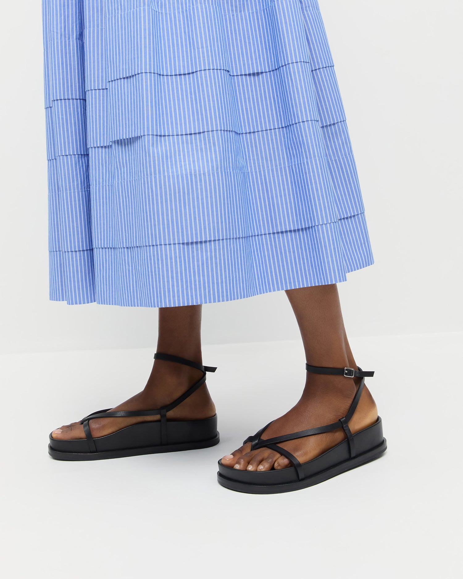 Sonny Black Leather Wrap Sandal Flat Sandals Footwear