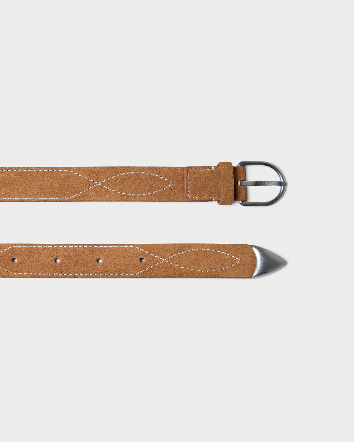Stanton Toffee Western Belt in toffee brown suede.