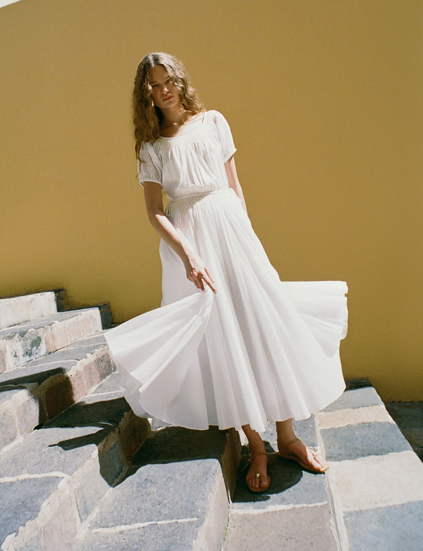 Nadya Dress in cream cotton - Loeffler Randall