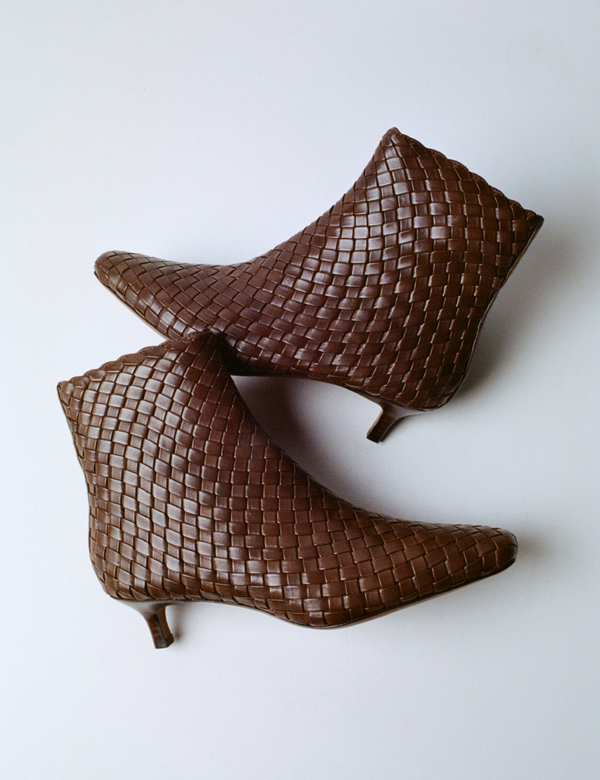 Marcella Espresso Woven Ankle Boot - Loeffler Randall