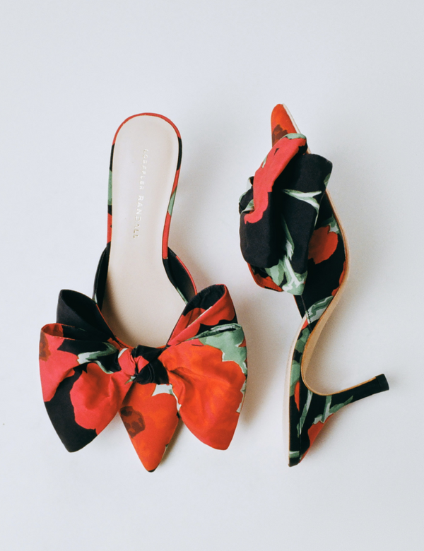 Margot Black Floral Bow Mule - Loeffler Randall