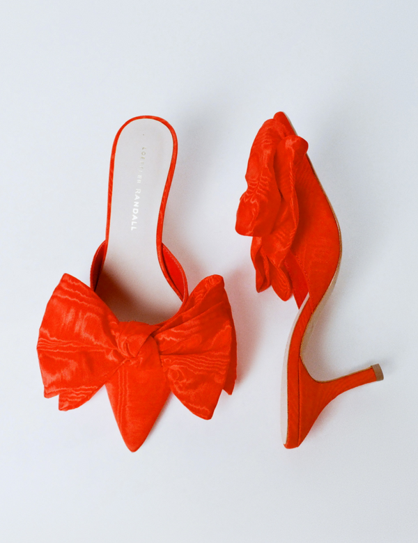 Margot Red Moiré Bow Mule - Loeffler Randall
