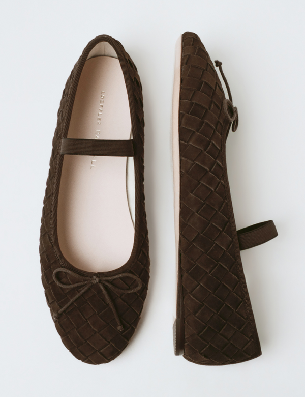 Leonie Brown Woven Suede Ballet Flat - Loeffler Randall