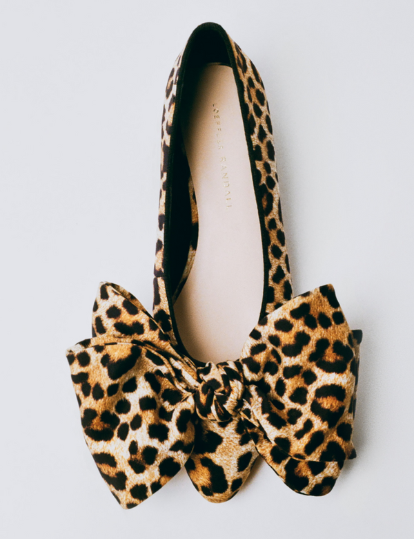 Noa Leopard Jersey Bow Flat - Loeffler Randall