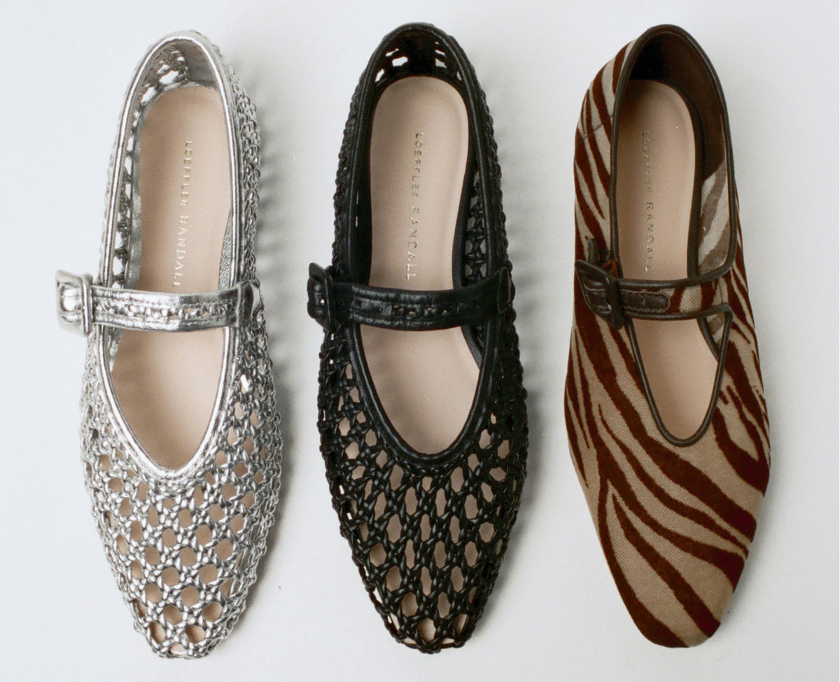 Junia Silver Mary Jane Flat, Junia Black Mary Jane Flat, and Junia Zebra Mary Jane Flat - Loeffler Randall