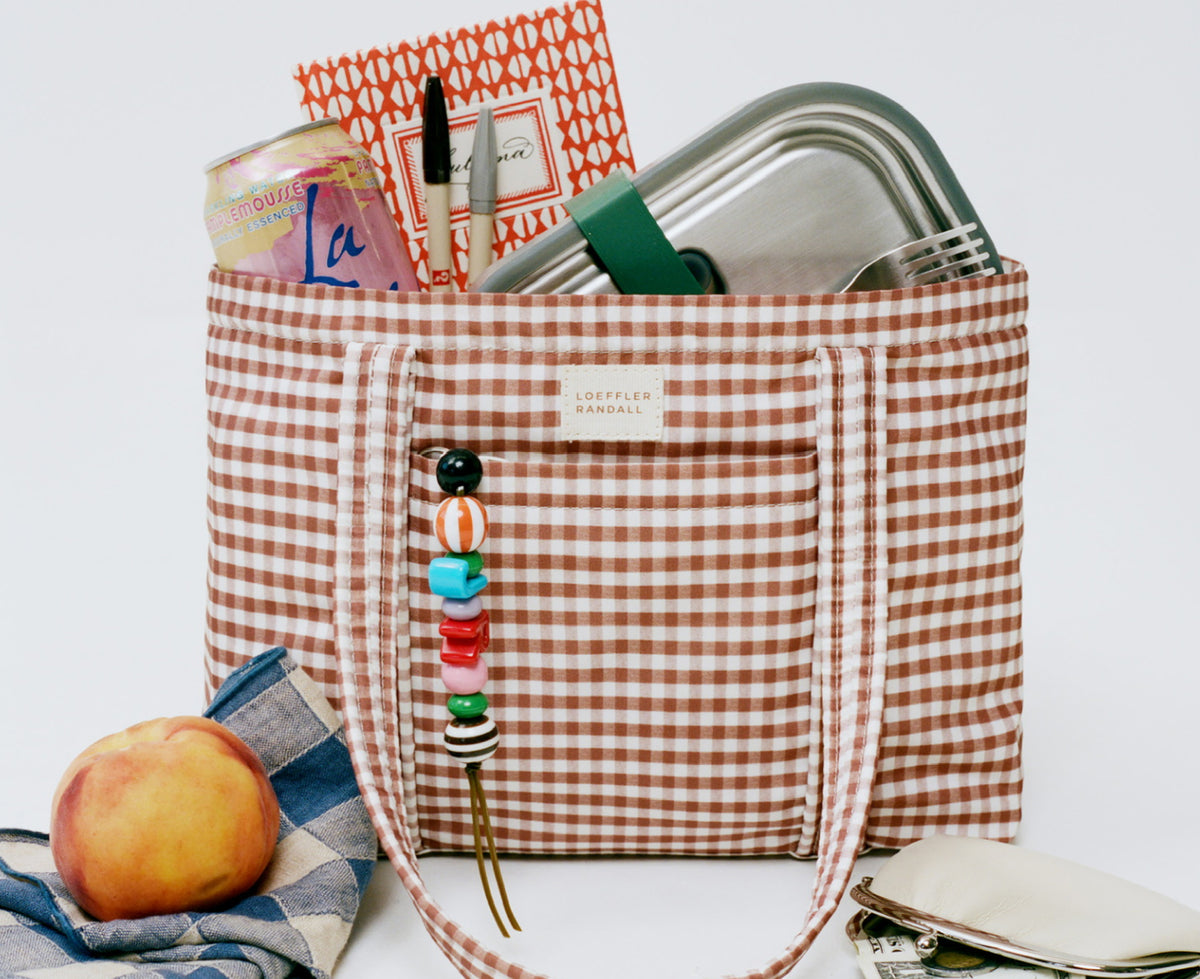 Lyla Brown Gingham Essential Tote - Loeffler Randall
