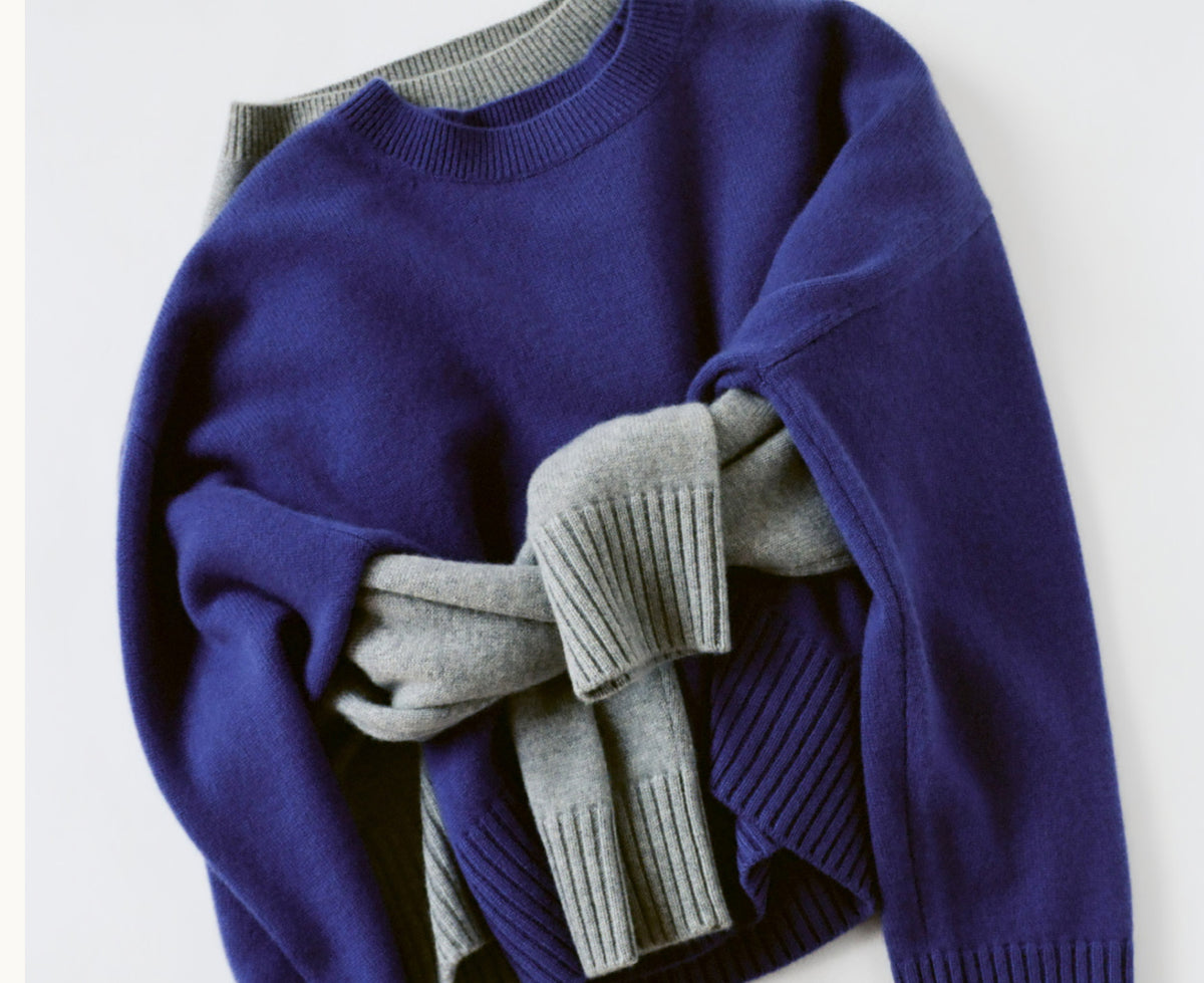 Lana Cashmere Sweater in purple and grey - Loeffler Randall