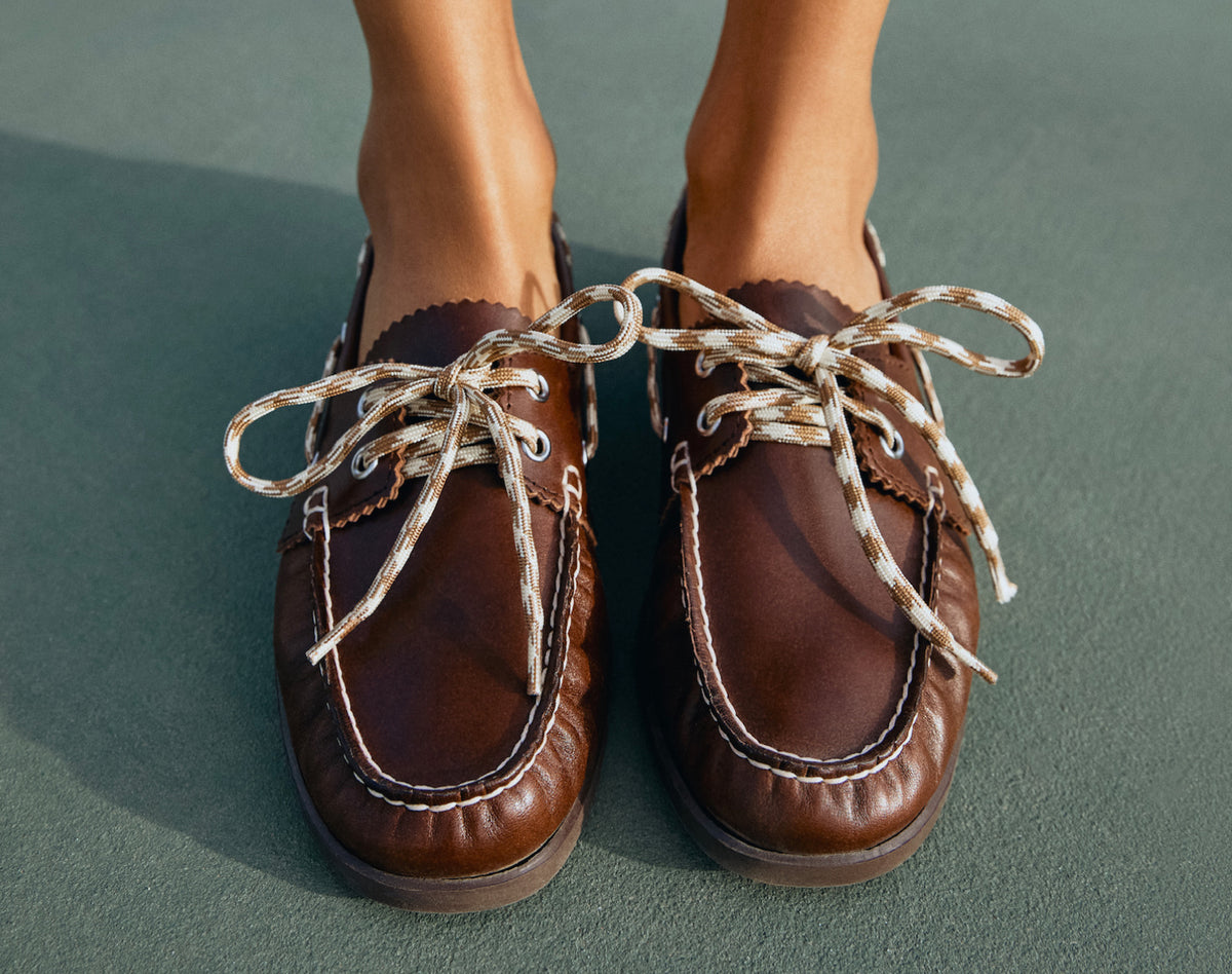 Franco Espresso/Butter Leather Boat Shoe - Loeffler Randall
