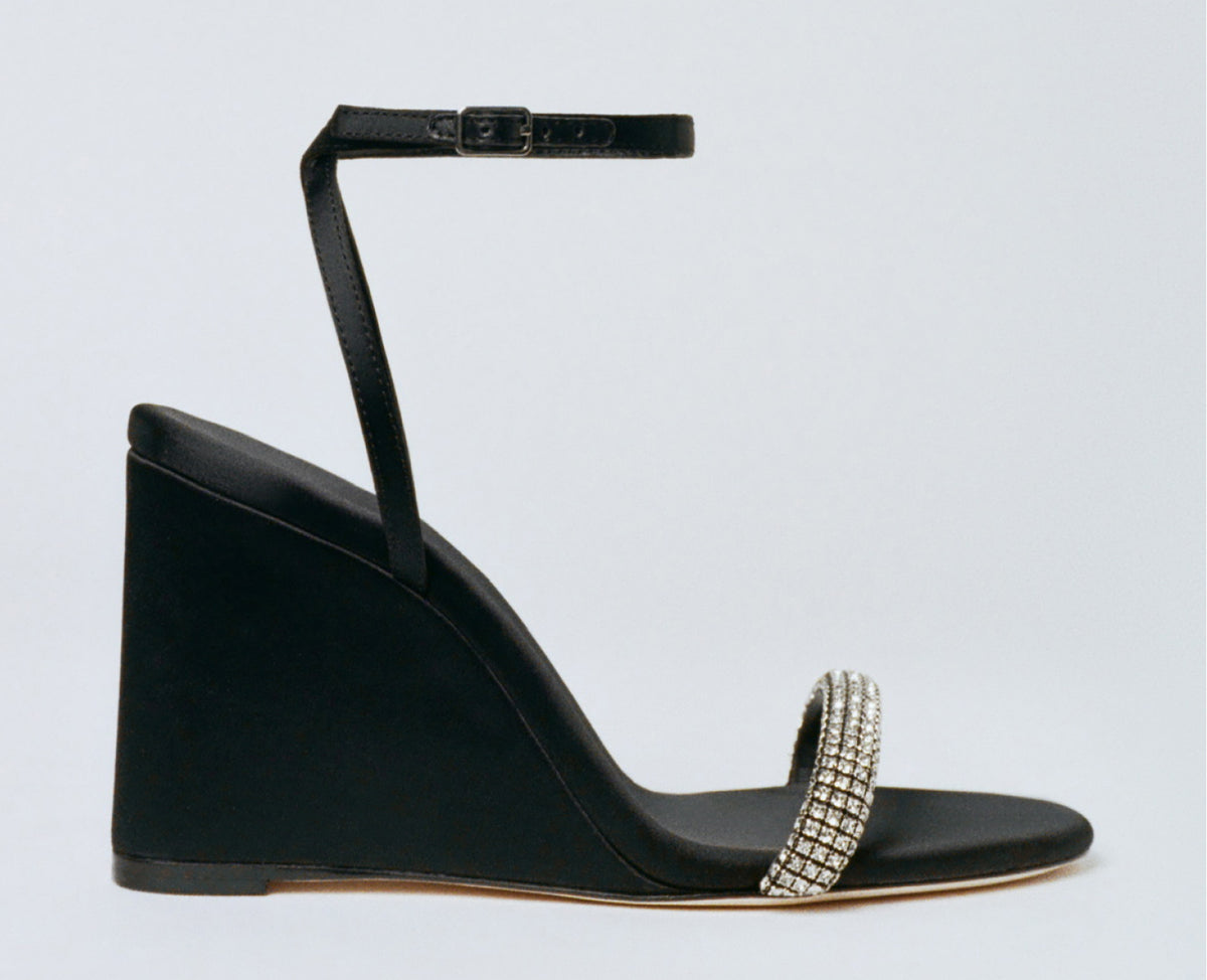 Gavi Black/Diamond Suede Wedge - Loeffler Randall
