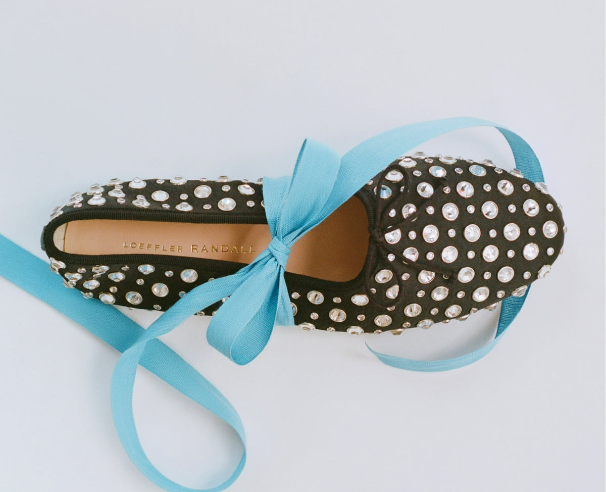 Landon Black/Crystal Ballet Flat - Loeffler Randall