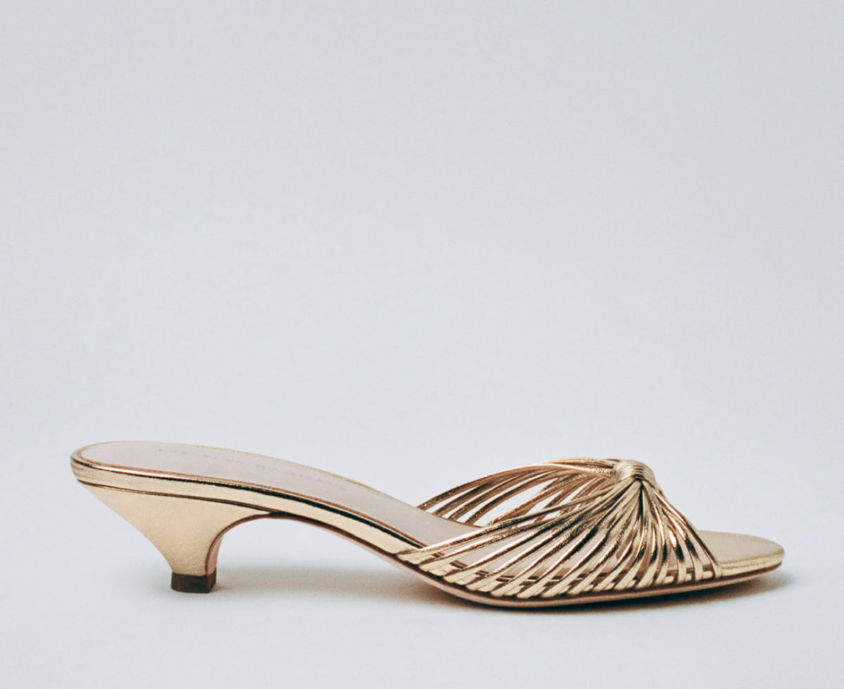 Dixie Gold Leather Kitten Heel - Loeffler Randall