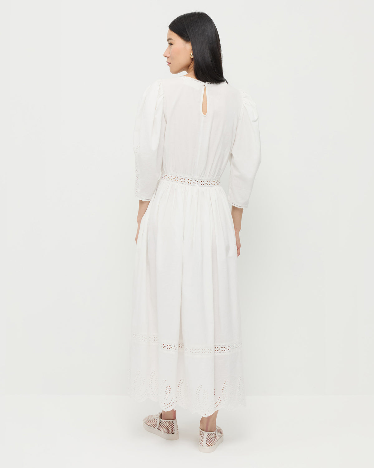 Thelma Eyelet Dress in cream cotton