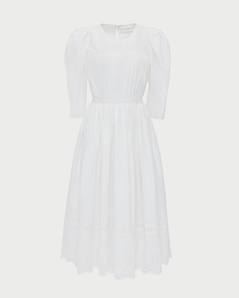 Thelma Eyelet Dress in cream cotton