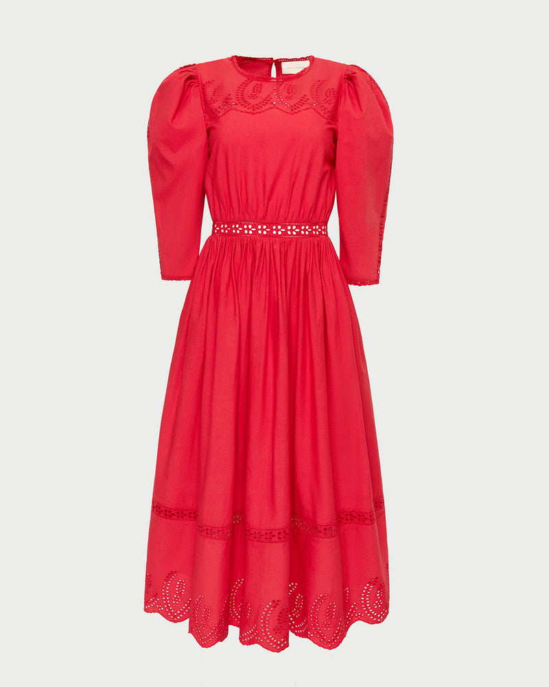 Thelma Red Eyelet Dress | Dresses | Apparel 4 Thelma Red Eyelet Dress | Dresses | Apparel 4