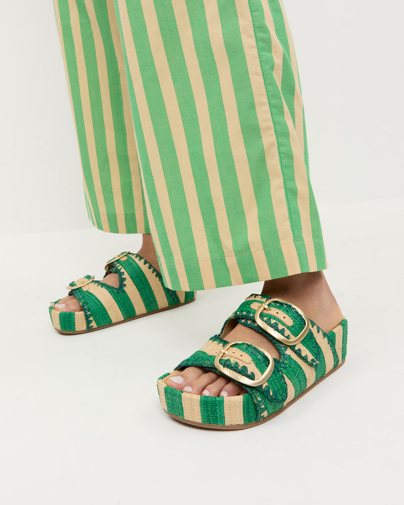 Color: Green/Natural Stripe