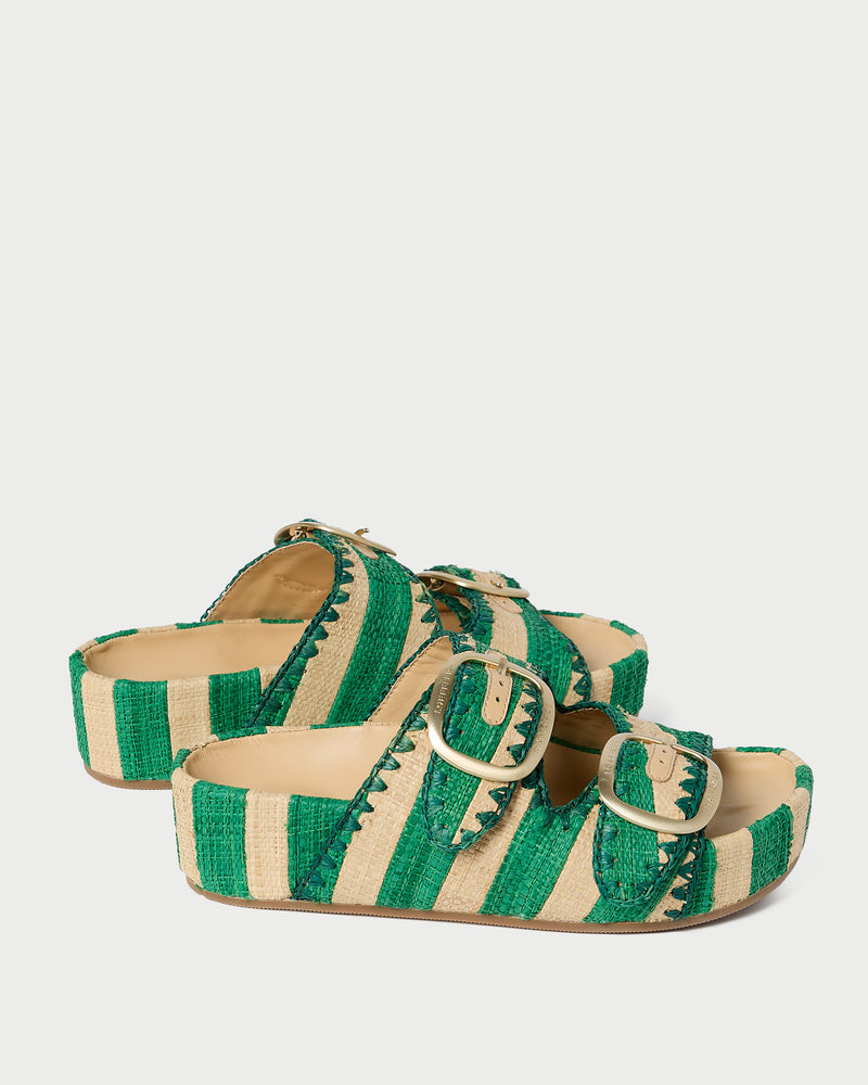 Color: Green/Natural Stripe