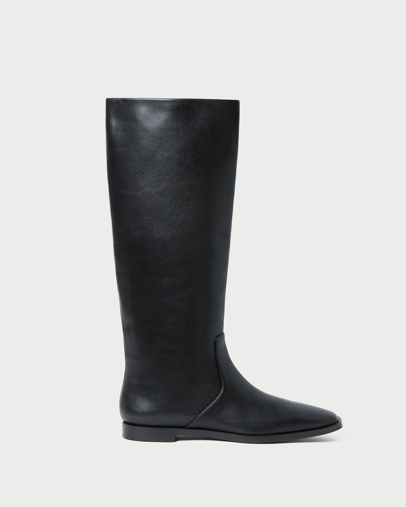 Tilly Black Leather Tall Boot in black leather.