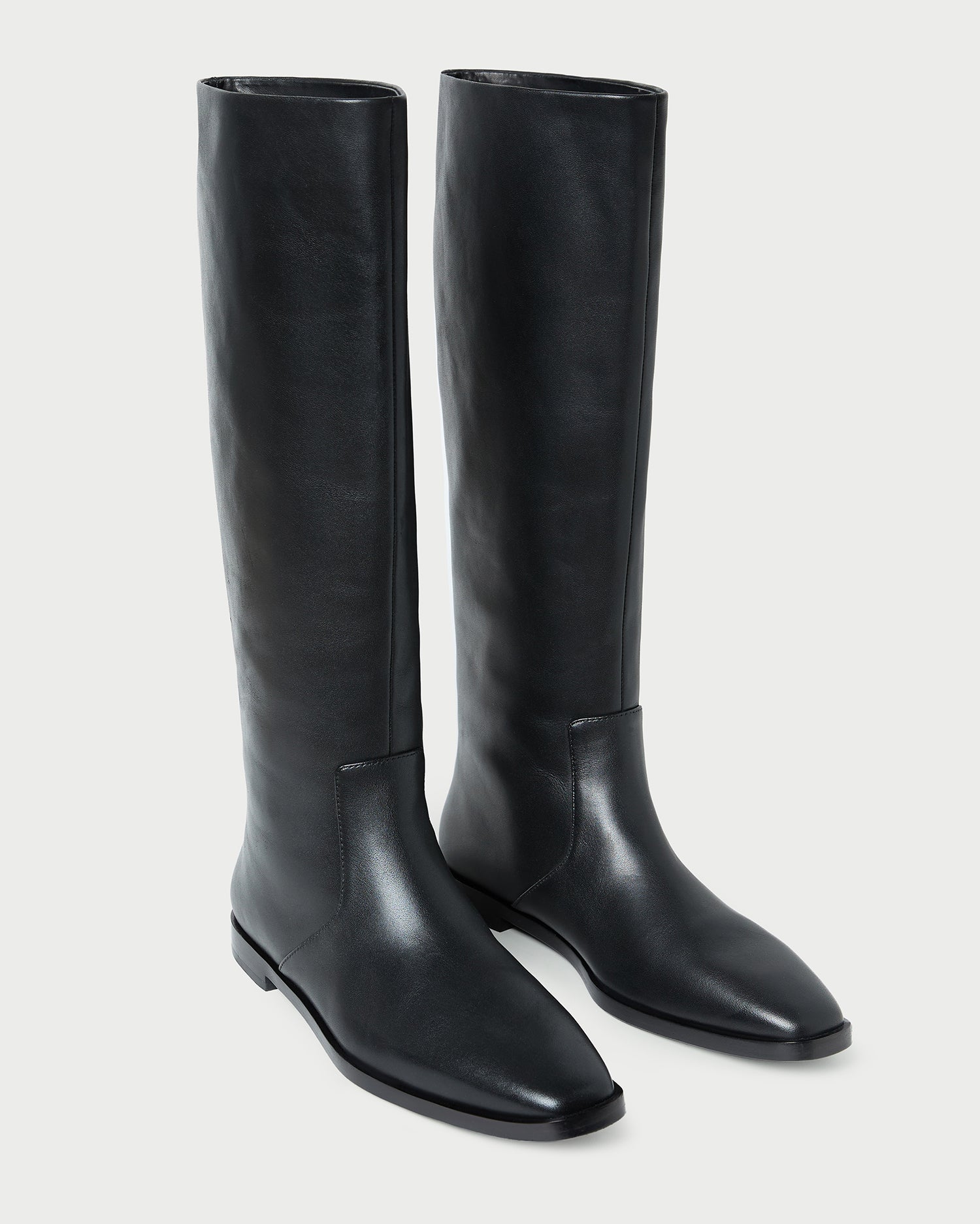 tall black leather dress boots Grewal Tall Dress Leather Riding Boots Black / 7