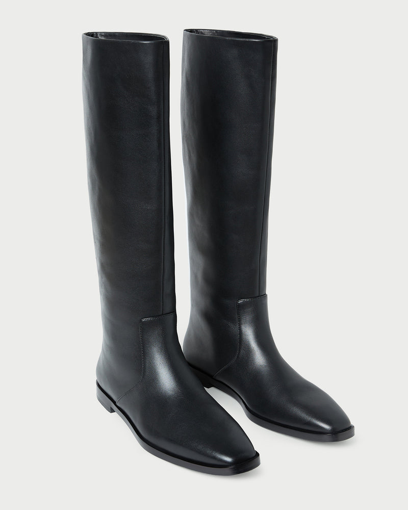 Tilly Black Leather Tall Boot in black leather.