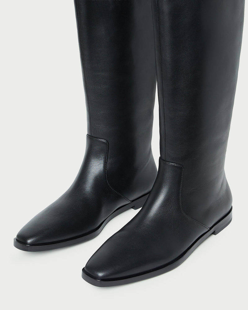 Tilly Black Leather Tall Boot in black leather.