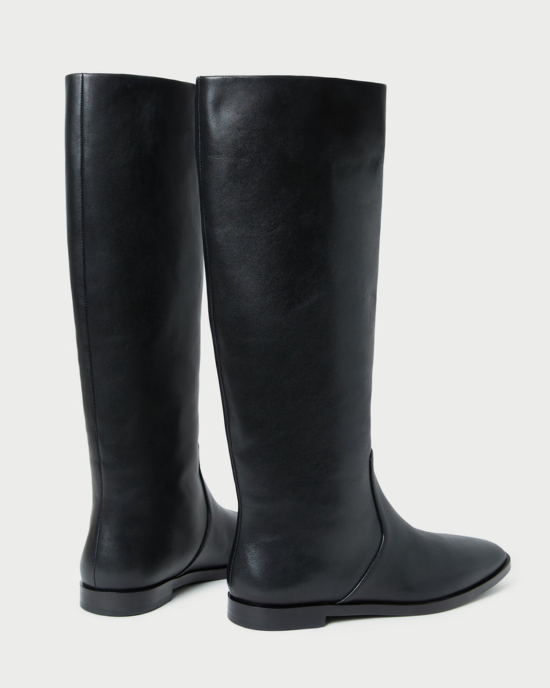 Tilly Black Leather Tall Boot in black leather.