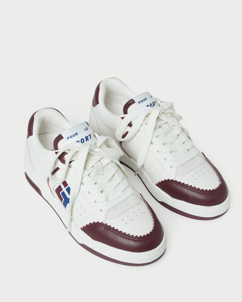 Color: Cream/Maroon/Blue