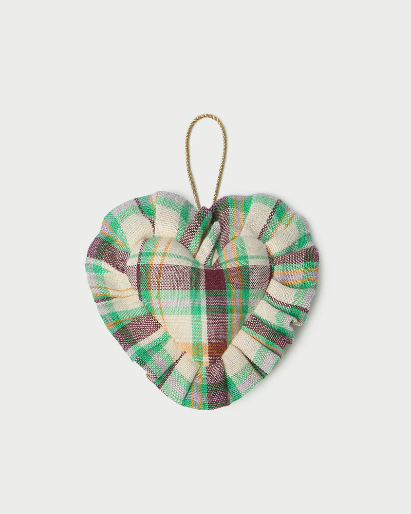 LR x Tara Roma Plaid Ruffle Heart Ornament