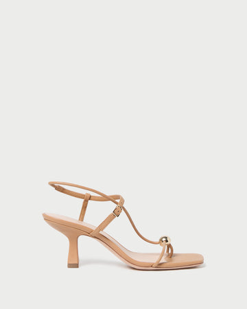 Triana Dune Leather Mid Heel Sandal
