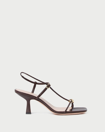 Triana Espresso Leather Mid-Heel Sandal | Footwear