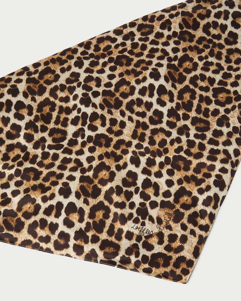 Trina Leopard Silk Scarf in leopard-print silk.