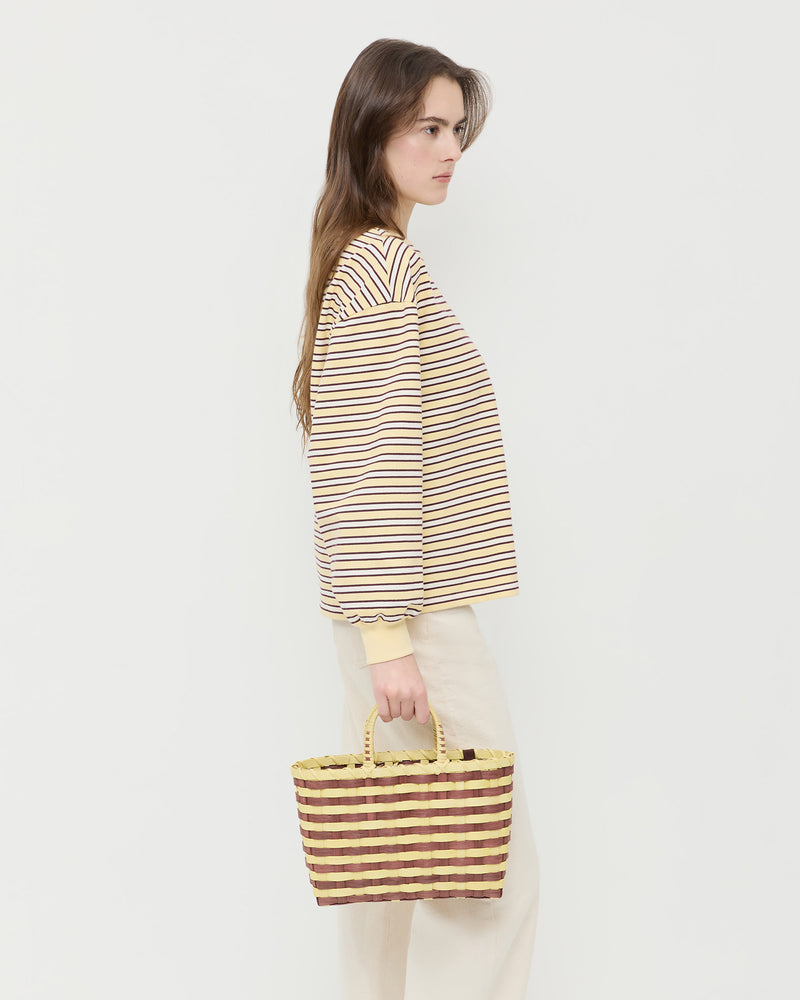LR X Underwater Weaving Lemon/Cacao Basket Tote