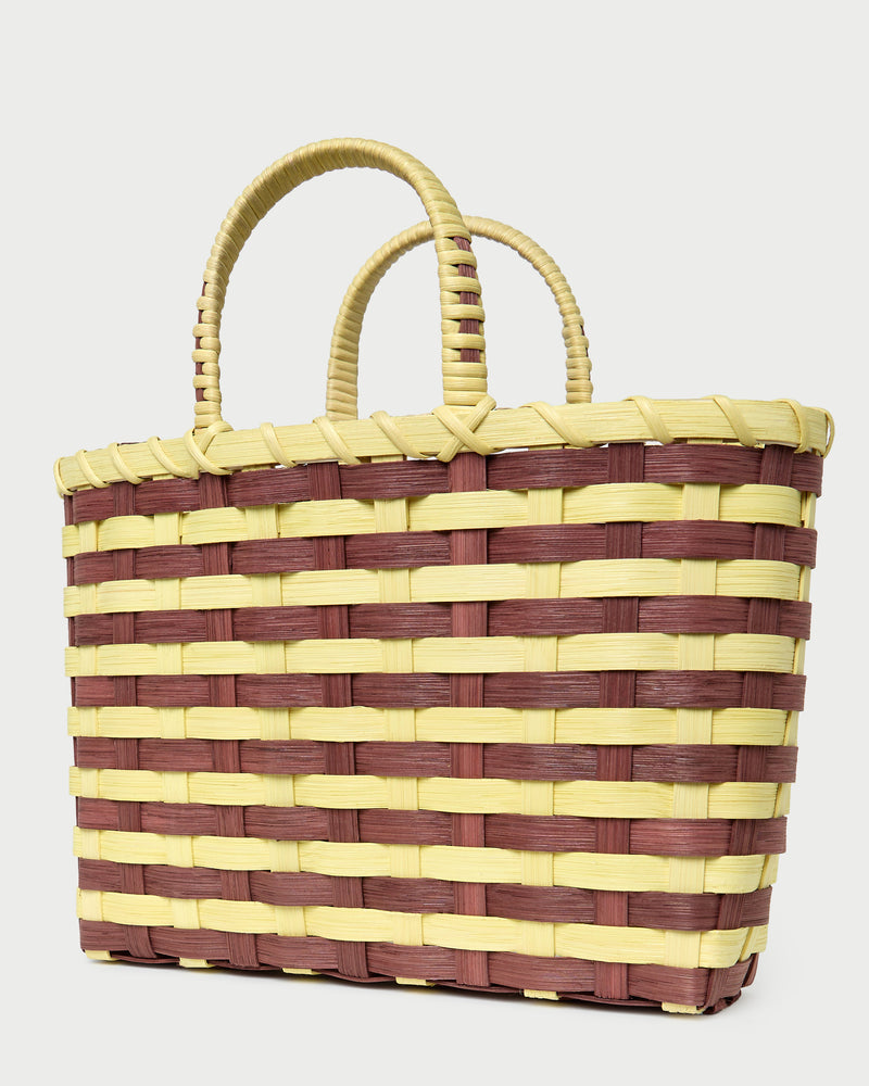 LR X Underwater Weaving Lemon/Cacao Basket Tote