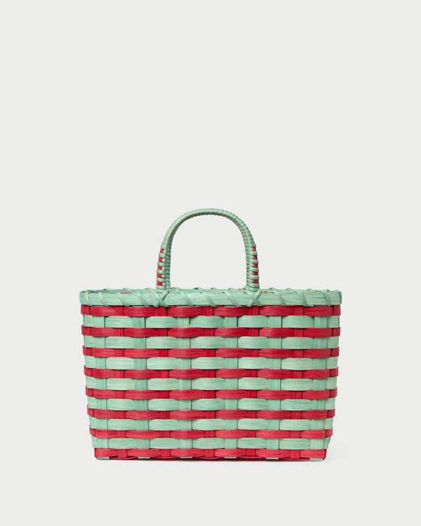 LR X Underwater Weaving Mint/Red Basket Tote