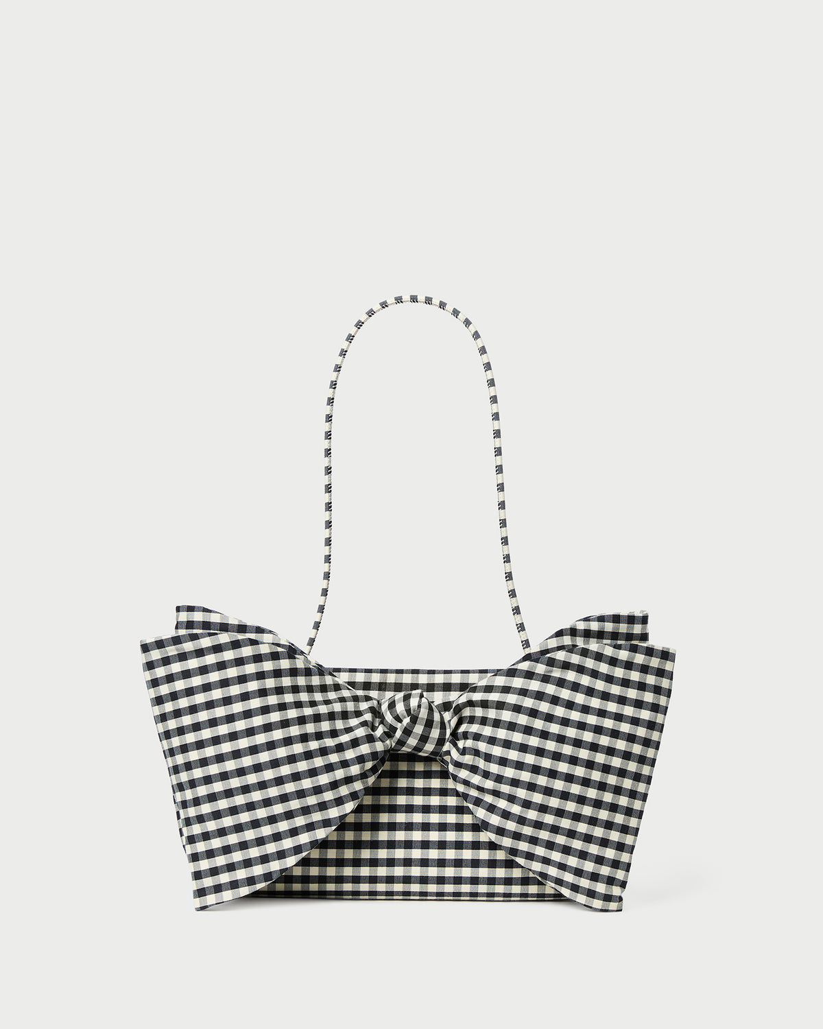 Valerie Black/White Gingham Bow Bag | Clutches | Handbags