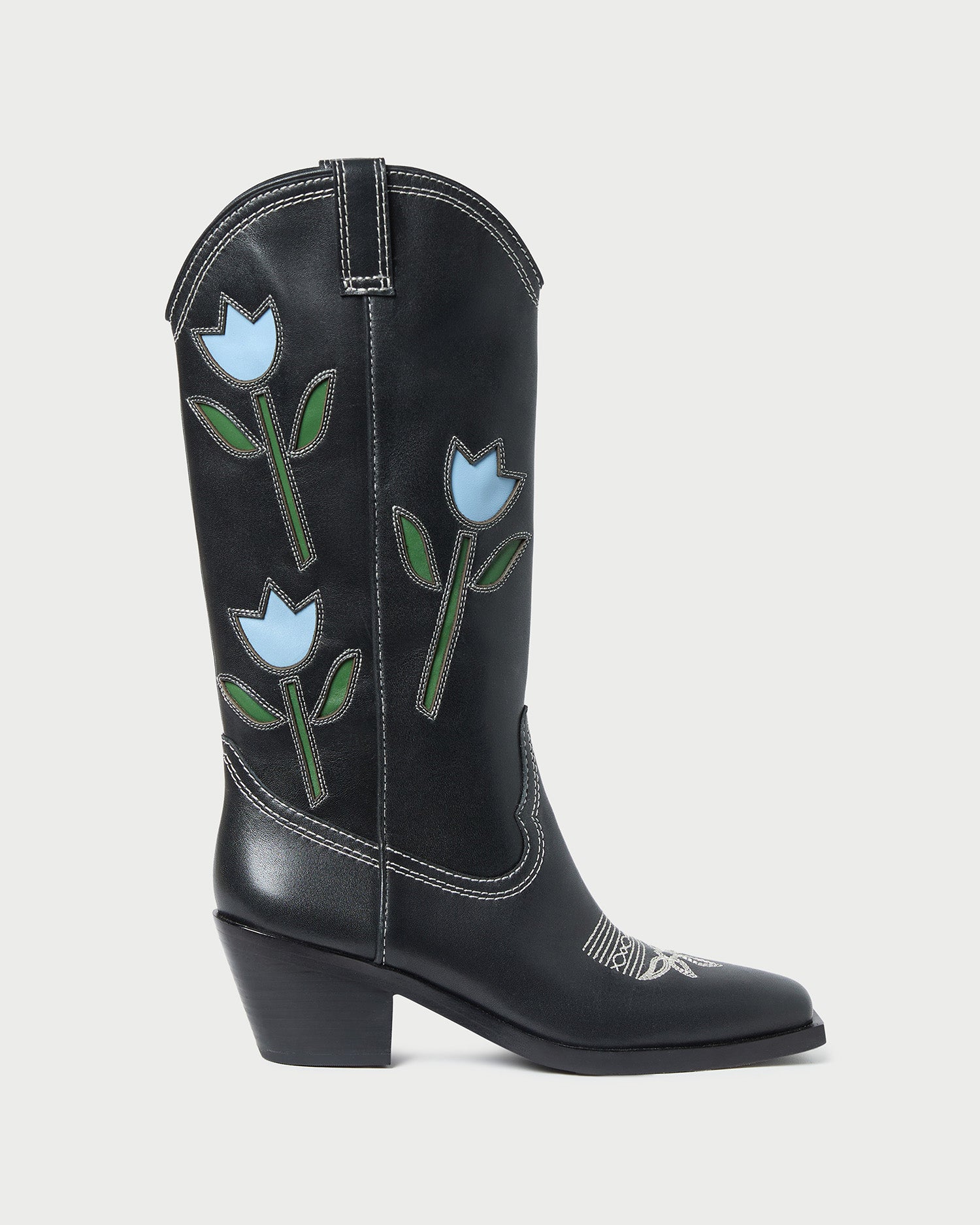Wilder Black Tulip Leather Boot Tall Boots Footwear