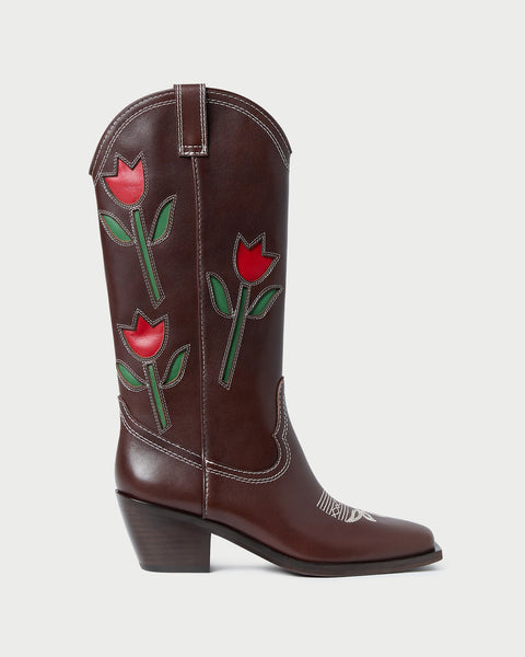 Wilder Espresso Leather Tulip Boot | Tall Boots | Footwear