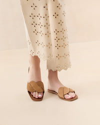 Willajo Toffee Suede Braid Sandal