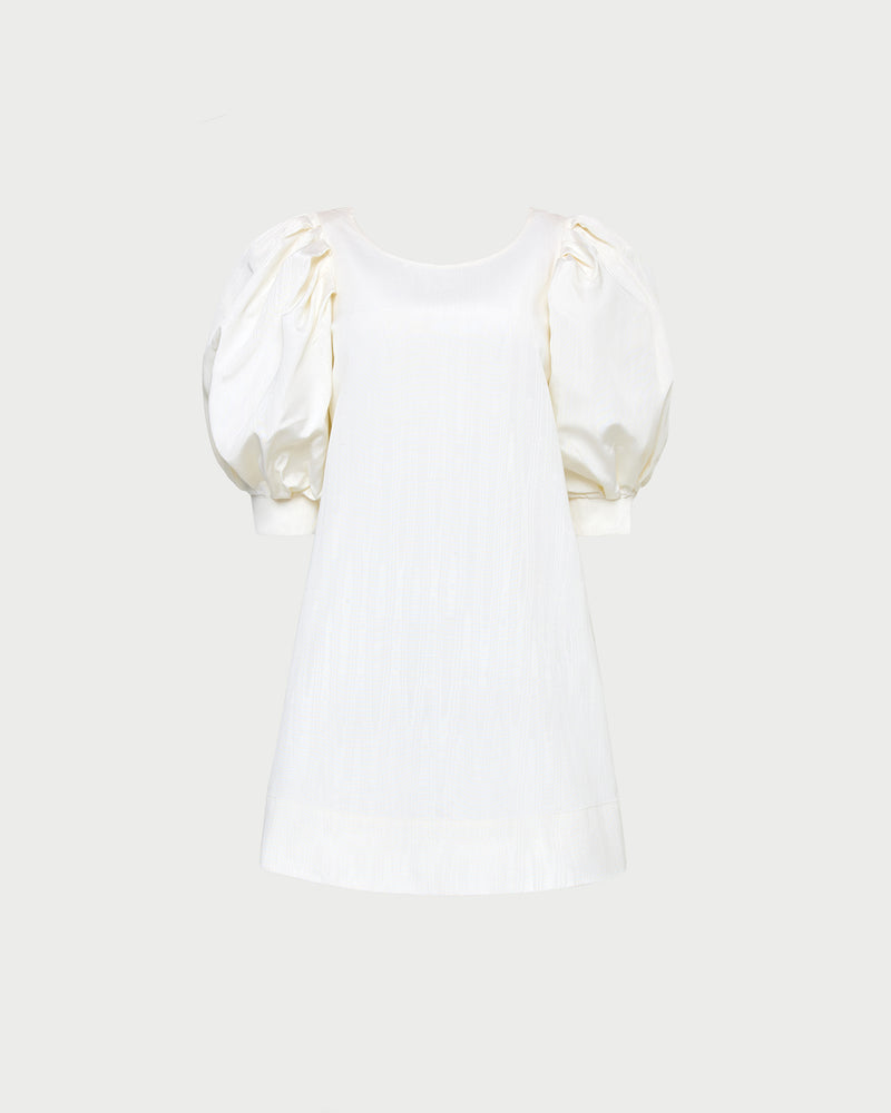 Willy Mini Dress in cream moiré.