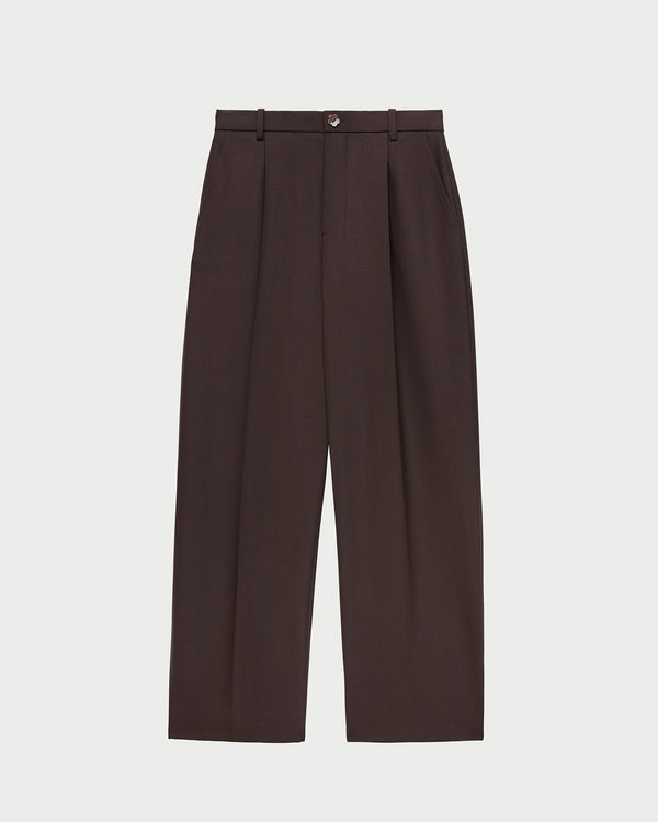 Winston Wool Pant in dark brown wool blend.