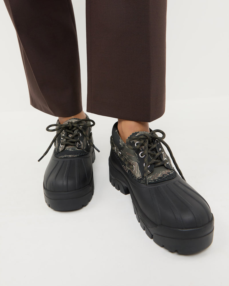 Zola Camo Weather-Ready Lug Shoe in camo nylon.