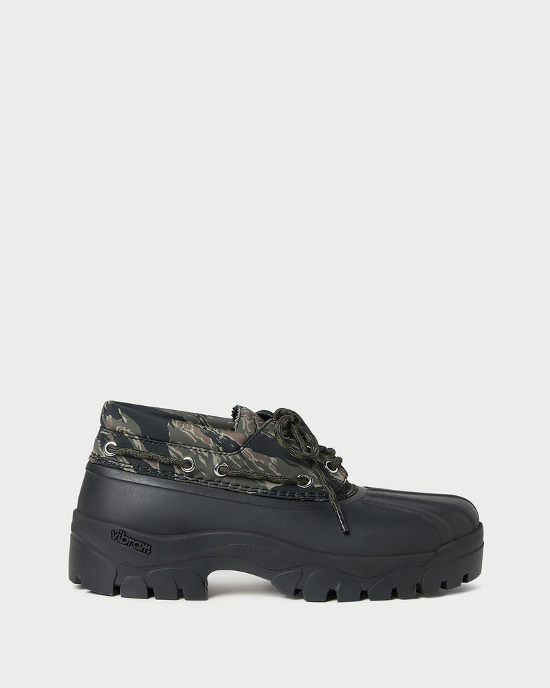 Zola Camo Weather-Ready Lug Shoe in camo nylon.