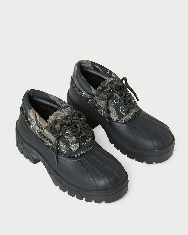 Zola Camo Weather-Ready Lug Shoe in camo nylon.