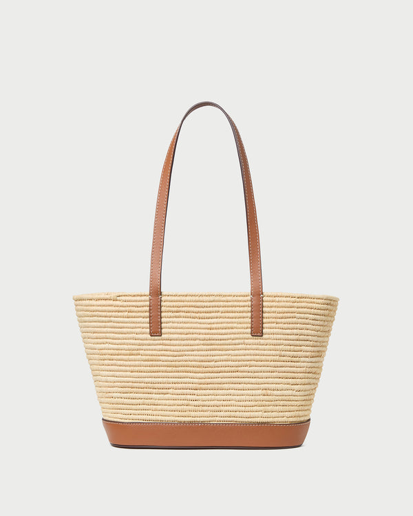 Adler Small Straw Basket in Natural Cognac