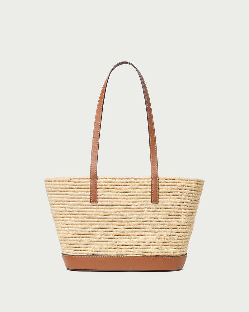 Adler Small Straw Basket in Natural Cognac