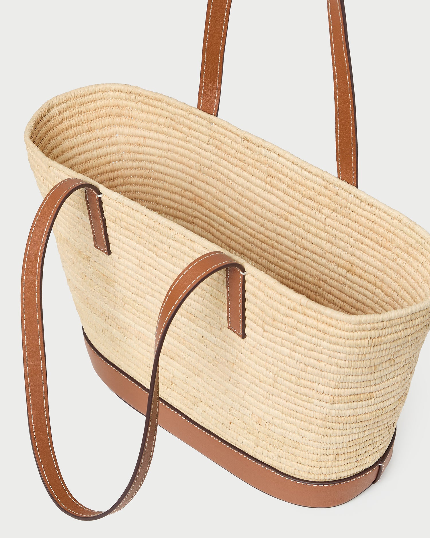 CDL Hand Stitched Mini Basket ベージュ Adler Natural/Cognac Mini Tote | Totes | Handbags