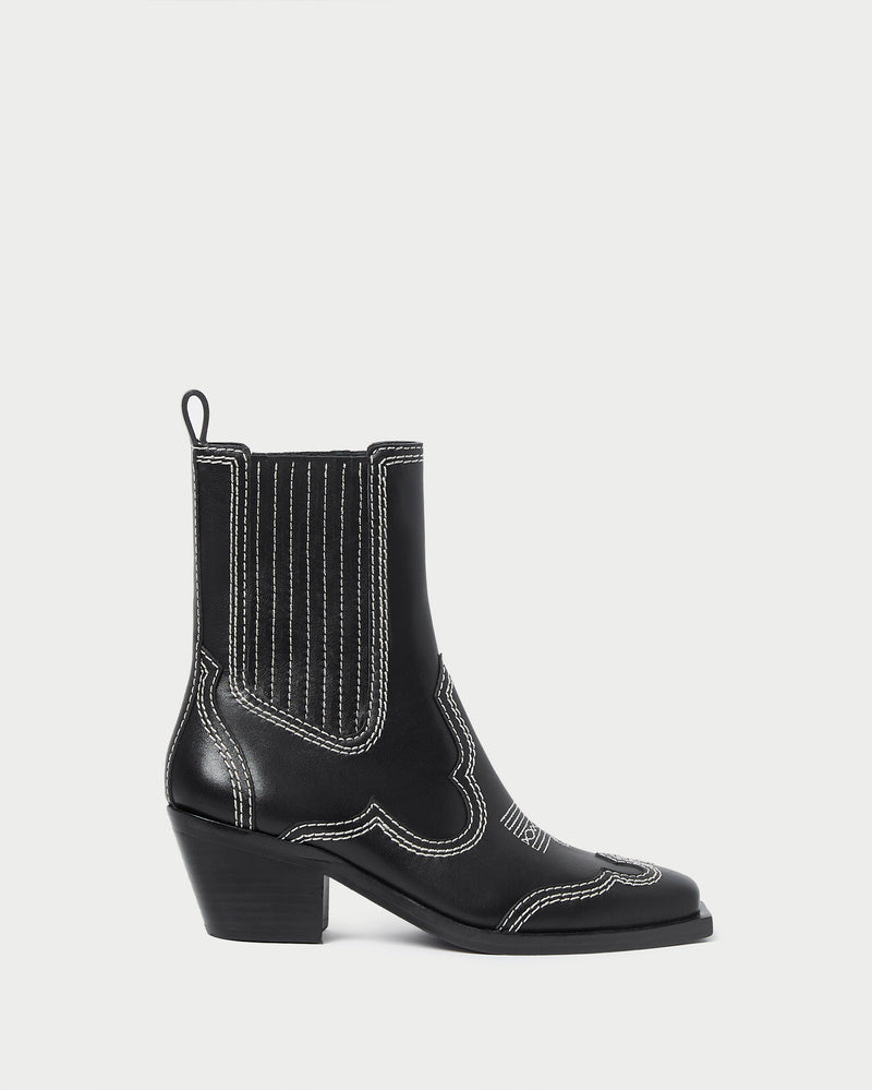 Agnes Black/Cream Western Boot